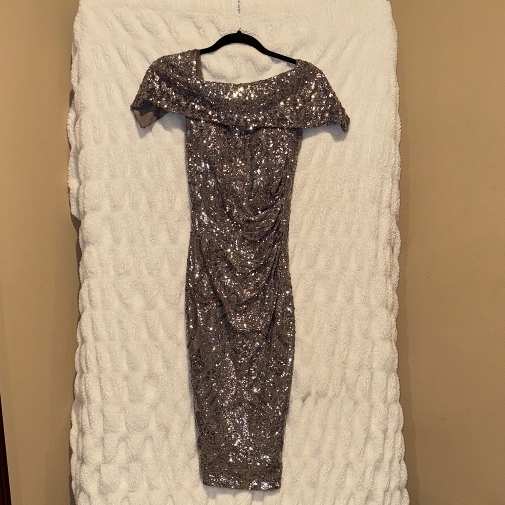 Glamorous Off-Shoulder Sequin Dress